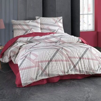 Prizma Pembe Pamuk Çift Kişilik Nevresim Takımı